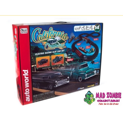 Auto World - 14' California Cruising "The Pacific Coast Highway" Slot Race Slot Car Set