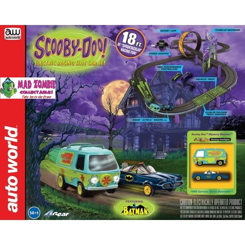 Auto World - 18' Scooby Doo  Meets Batman & Robin Slot Race Set