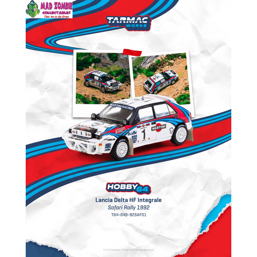 Tarmac Works Hobby 64 - Lancia Delta HF Integrale  Safari Rally 1992 Juha Kankkunen /Juha Piironen - (PRE-ORDER)