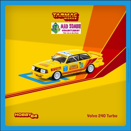 Tarmac Works Hobby 64 1/64 Scale - Volvo 240 Turbo Thai Group A Championship Bira Circuit Pattaya Winner 1988 Per-Gunnar Andersson (PRE-ORDER)