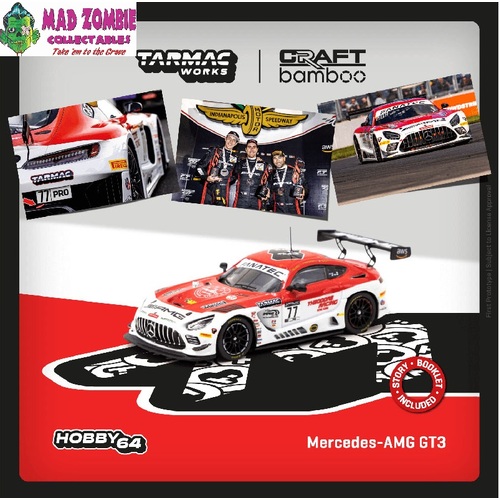 Tarmac Works 1/64 Hobby 64 - Mercedes-AMG GT3 Indianapolis 8 Hour 2022 Winner Craft-Bamboo Racing R. Marciello / D. Juncadella / D. Morad