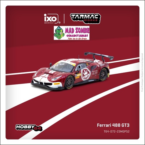 Tarmac Works Hobby 64 - Ferrari 488 GT3 Macau GT Cup - FIA GT World Cup 2023 Harmony Racing Chen Weian - (PRE-ORDER)