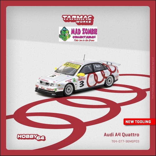 Tarmac Works Hobby 64 - Audi A4 Quattro Macau Guia Race 1996 Winner Frank Biela - (PRE-ORDER)