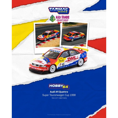Tarmac Works Hobby 64 - Audi A4 Quattro Super Tourenwagen Cup 1998 Frank Biela - (PRE-ORDER)