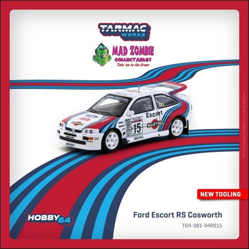 Tarmac Works Hobby 64 -  Ford Escort RS Cosworth WRC Rallye San Remo 1994 Malcolm Wilson /  Bryan Thomas - (PRE-ORDER)
