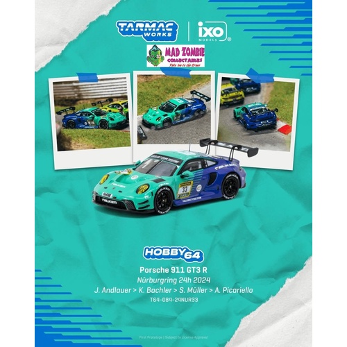 Tarmac Works Hobby 64 - Porsche 911 GT3 R Nürburgring 24h 2024 Julien Andlauer / Klaus Bachler / Sven Müller / Alessio Picariello - (PRE-ORDER)