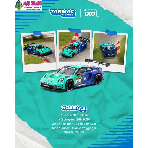 Tarmac Works Hobby 64 - Porsche 911 GT3 R Nürburgring 24h 2024 Joel Eriksson / Tim Heinemann / Nico Menzel / Martin Ragginger - (PRE-ORDER)