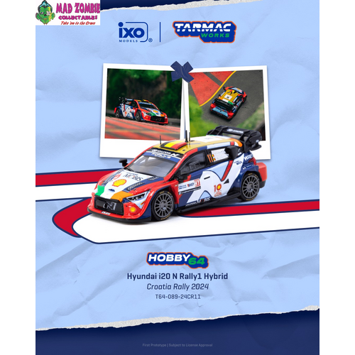 Tarmac Works Hobby 64 - Hyundai i20 N Rally1 Hybrid Croatia Rally 2024 Thierry Neuville / Martijn Wydaeghe - (PRE-ORDER)