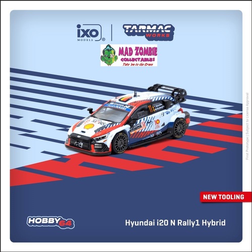 Tarmac Works Hobby 64 1/64 Scale - Hyundai i20 N Rally1 Hybrid Rallye Monte-Carlo 2024 Winner Thierry Neuville / Martijn Wydaeghe (PRE-ORDER)