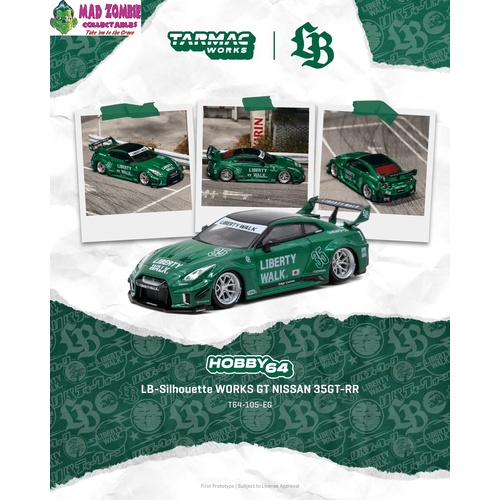 Tarmac Works Hobby 64 - LB-Silhouette WORKS GT NISSAN 35GT-RR Emerald green (PRE-ORER)