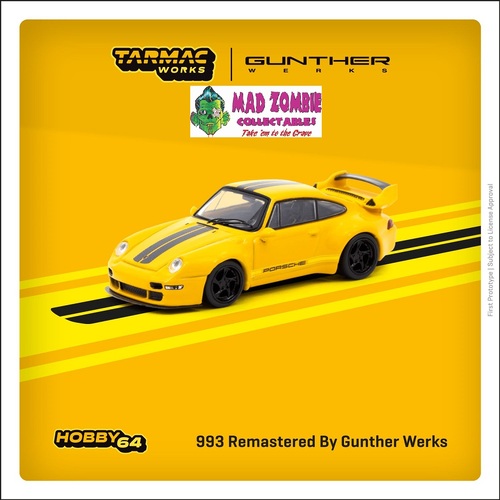 Tarmac Works 1:64 Hobby 64 - Porsche 993 Remastered By Gunther Werks Yellow