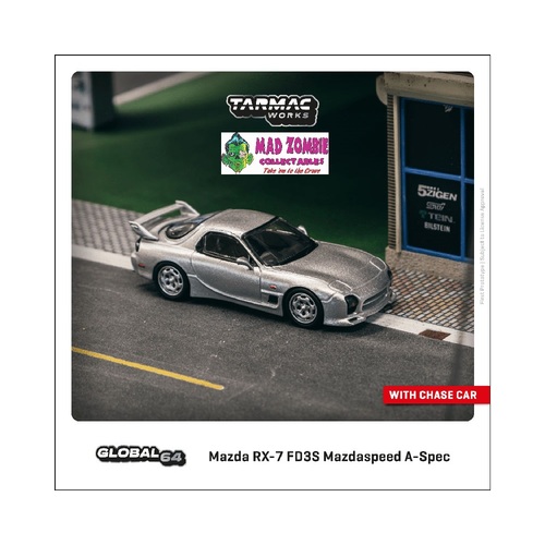 Tarmac Works Global 64 - Mazda RX-7 FD3S Mazdaspeed A-Spec Silver Stone Metallic