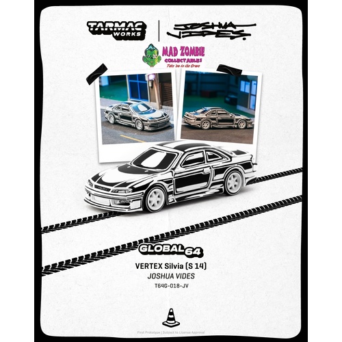 Tarmac Works Hobby 64 - VERTEX Silvia (S14) - Designed by JOSHUA VIDES - (PRE-ORDER)