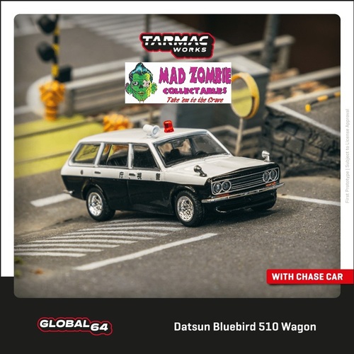 Tarmac Works Global 64 - Datsun Bluebird 510 Wagon Japan Police Car