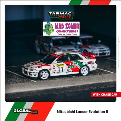 Tarmac Works Global 64 - Mitsubishi Lancer Evolution II Rallye Monte-Carlo 1995 T. Mäkinen / S. Harjanne