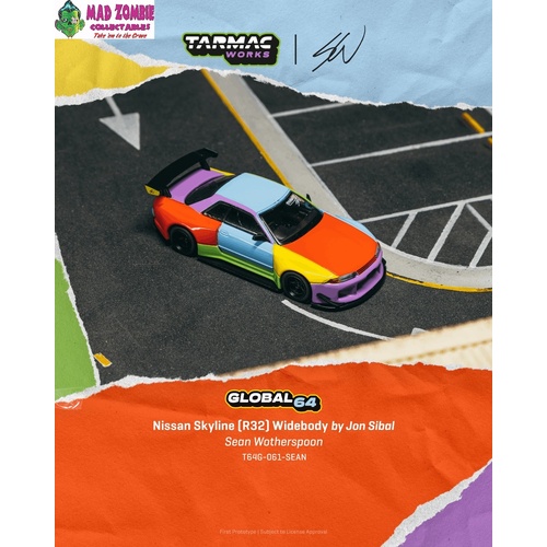 Tarmac Works Global 64 - Nissan Skyline (R32) Widebody Sean Wotherspoon - (PRE-ORDER)
