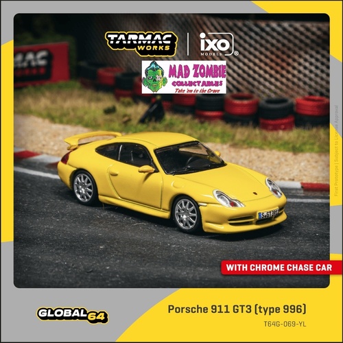 Tarmac Works Global 64 - Porsche 911 GT3 (type 996) Yellow (POSSIBILITY OF CHASE VAIRIANT) - (PRE-ORDER)