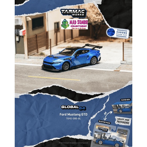 Tarmac Works Global 64  - Ford Mustang GTD Blue (Possible Chase Supplied) - (PRE-ORDER)