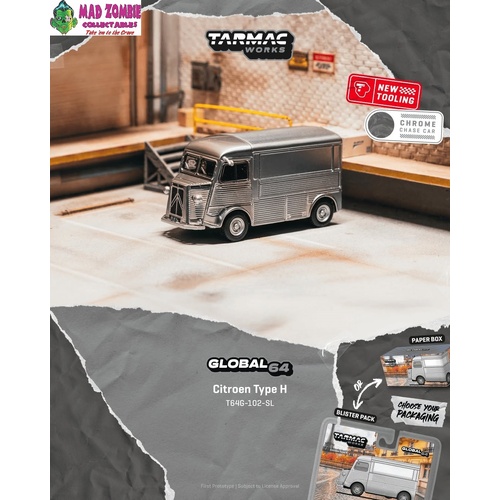 Tarmac Works Global 64 - Citroen Type H Silver (Factory Sealed with Chance of a Chase) - (PRE-ORDER)