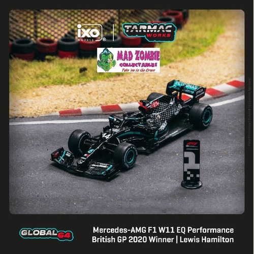 Tarmac Works Hobby 64 - Mercedes-AMG F1 W11 EQ Performance British Grand Prix 2020 Winner Lewis Hamilton