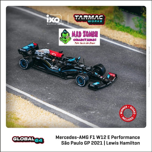 Tarmac Works 1:64 Global 64 - Mercedes-AMG F1 W12 E Performance  São Paulo Grand Prix 2021 Winner Lewis Hamilton