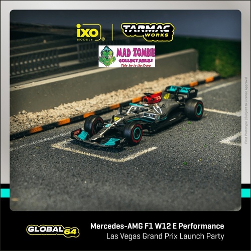 Tarmac Works Global 64 - Mercedes-AMG F1 W12 E Performance Las Vegas Grand Prix Launch Party  (PRE-ORDER)