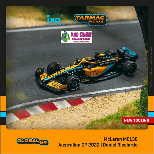 Tarmac Works 1:64 Global 64 - McLaren MCL36 Australian Grand Prix 2022 Daniel Ricciardo