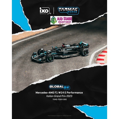 Tarmac Works Hobby 64 - Mercedes-AMG F1 W14 E Performance Italian Grand Prix 2023 George Russell - (PRE-ORDER)