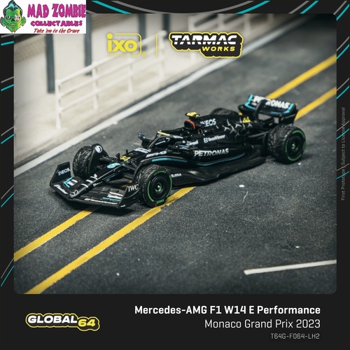 Tarmac Works Global 64 - Mercedes-AMG F1 W14 E Performance Monaco Grand Prix 2023 Lewis Hamilton - (PRE-ORDER)