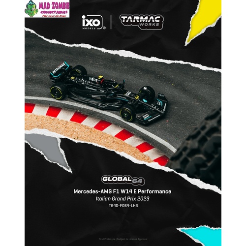 Tarmac Works Hobby 64 - Mercedes-AMG F1 W14 E Performance Italian Grand Prix 2023 Lewis Hamilton - (PRE-ORDER)