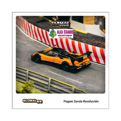 Tarmac Works Global 64 - Pagani Zonda Revolución Arancio Saint Tropez