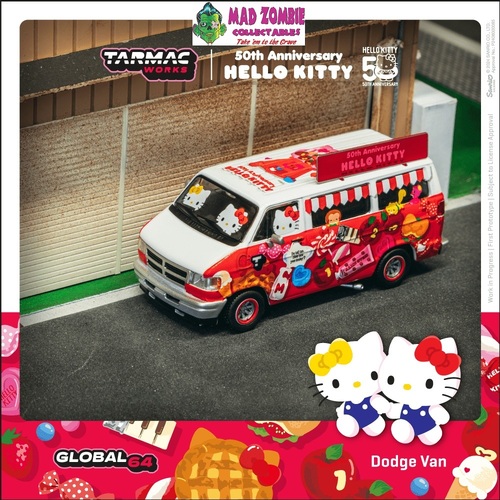 Tarmac Works Global 64 1/64 Scale - Dodge Van Hello Kitty Food Truck