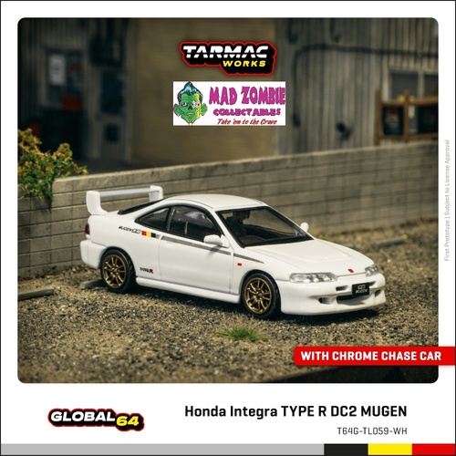 Tarmac Works Global 64 - Honda Integra TYPE R DC2 MUGEN Championship White - (PRE-ORDER)