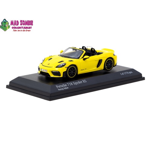 COLLAB64 - MINICHAMPS x Tarmac Works 1/64 Porsche 718 Spyder RS Racing Yellow   - (PRE-ORDER)
