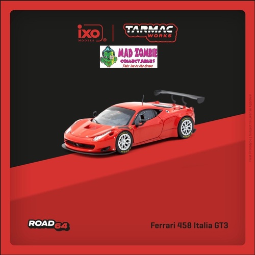 Tarmac Works Hobby 64 1/64 Scale - Ferrari 458 Italia GT3 Red (PRE-ORDER)