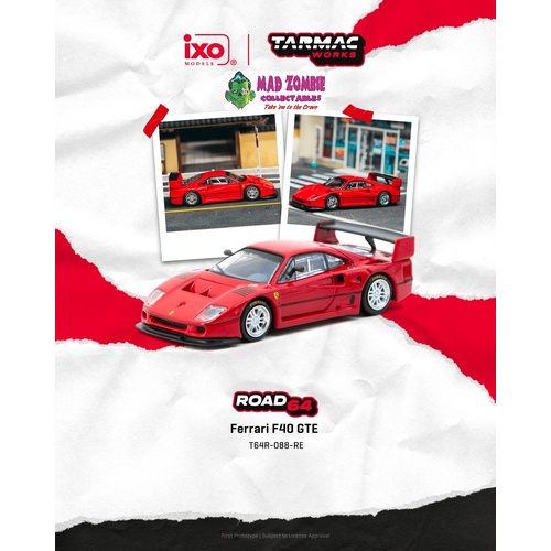 Tarmac Works Hobby 64 - Ferrari F40 GTE Red - (PRE-ORDER)