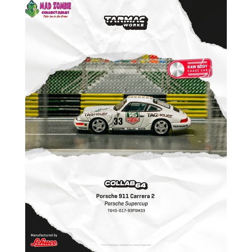 Tarmac Works Hobby 64 - Porsche 911 Carrera 2 Porsche Supercup Monaco 1993 Winner (Possible Chase Supplied) - (PRE-ORDER)