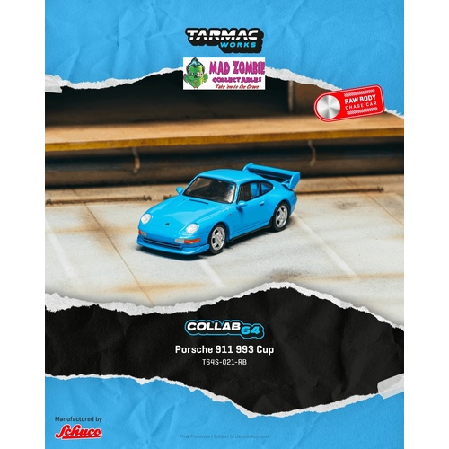 Tarmac Works Global 64 - Porsche 911 993 Cup Riviera blue (Possible Chase Supplied) - (PRE-ORDER)