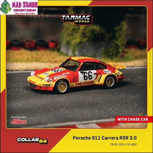 Tarmac Works Global 64 -Porsche 911 Carrera RSR 3.0 24h Le Mans 1974 #66 - (PRE-ORDER)