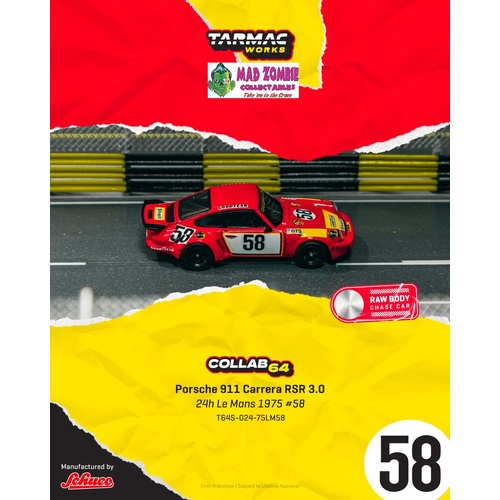 Tarmac Works Hobby 64 - orsche 911 Carrera RSR 3.0 24h Le Mans 1975 #58 - (PRE-ORDER)