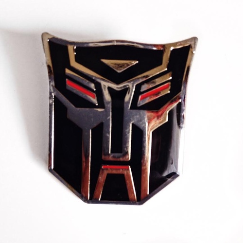 Transformers Decepticon Black & Silver Face Logo Metal Enamel Die-Cut Pin