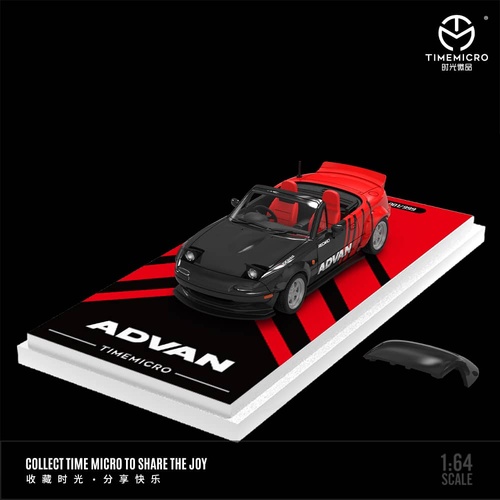 Time Micro 1/64 Scale - MX-5 Eunos Roadster (NA/Miata) Widebody Retractable-Headlight Advan (PRE-ORDER)