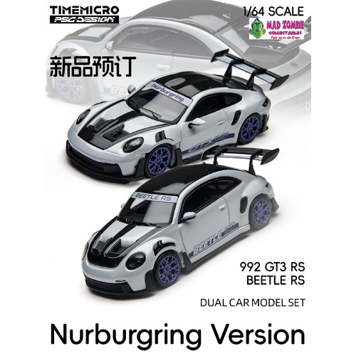 Time Micro × PSC Design 1/64 Scale - 992 GT3 RS & Beetle RS Nürburgring Dual Car Set - (PRE-ORDER)