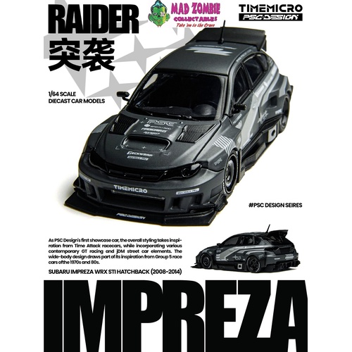 Time Micro × PSC DESIGN 1/64 Scale - Impreza "Raid" Gray - (PRE-ORDER)