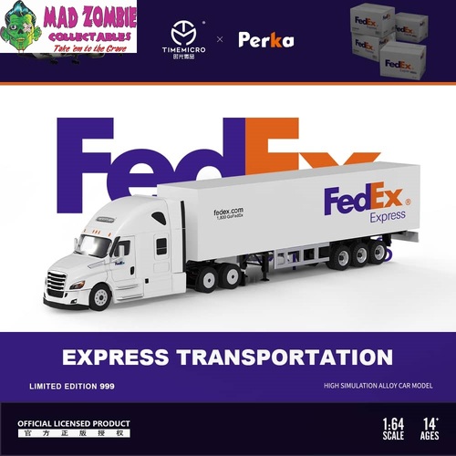 Time Micro 1/64 Scale - Freightliner Cascadia Fedex Livery (Limited to 999 World Wide)