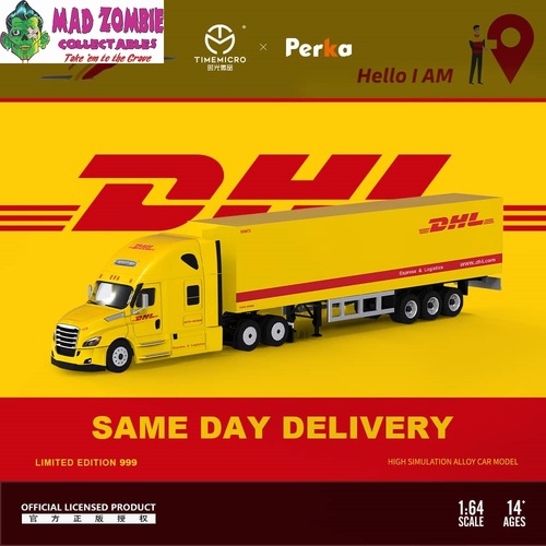 Time Micro 1/64 Scale - Freightliner Cascadia DHL Livery (Limited to 999 World Wide)
