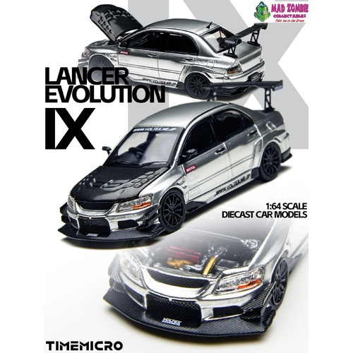 Time Micro - Mitsubishi Lancer EVO 9  Silver With Carbon Bonnet - (PRE-ORDER)
